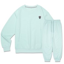 언탭트 남성용 빅사이즈 문양 해골 스몰로고 맨투맨 + 조거 팬츠 세트