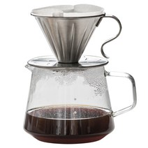 칼딘 올스텐 핸드드립 세트 3~4인용, 혼합색상, 1세트, 드리퍼+서버, 600ml