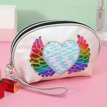 레인보우를 머금은 엔젤윙 하트 파우치