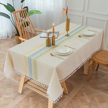 마켓에이 센터 꽃잎자수 테이블보, 컬러, 140 x 360 cm