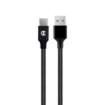 디씨네트워크 메탈 패브릭 USB C타입 고속 충전케이블, 1.2m, 블랙