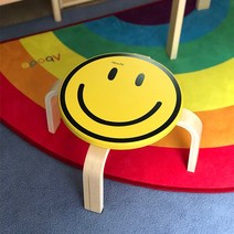 아보드 스마일 애니띵 의자 받침대 짧쭉이, 옐로우