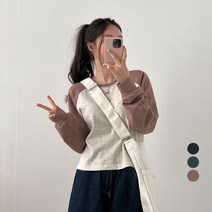 밀키버터 여성용 나그랑 배색 맨투맨