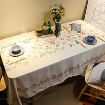 알럽홈 플라워 보헤미아 린넨 식탁보, TYPE 03, 100 x 160 cm