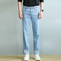 블루포스 남성용 데아츠 와이드 롤업 와이드핏 생지 캐주얼 청바지