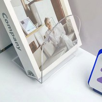 솔룸 아크릴 L자 책 스탠드 꽂이, 화이트
