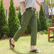 남성용 여름 아이스 면 스판 9부 바지