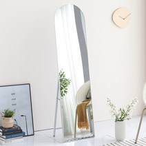 데코퍼니쳐 포그니 알루미늄 비산방지 타원형 전신거울 1550 x 400, 화이트