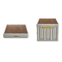 블랙스미스 다용도 폴딩박스 + 우드 상판, 화이트(폴딩박스) + 우드(상판)