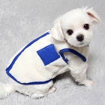 도기코디 강아지 후리스 조끼 점퍼, 파랑