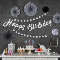 파티팡 생일파티 캘리그래피 월데코 장식세트, 휴먼 실버, 1세트