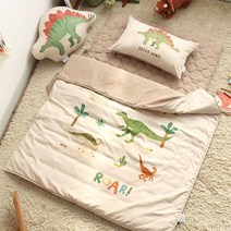 아망떼 유아용 다이노소어 낮잠 이불 패드 세트, 베이지