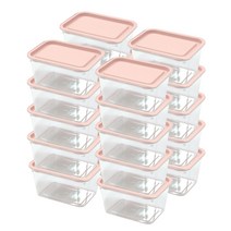 심플쿡 냉동 밥도시락통 사각 전자렌지 용기 600ml 인디핑크, 용기 20p, 20개