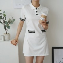 슬로빈 버튼 수술 카라 원피스 OPS4866C06