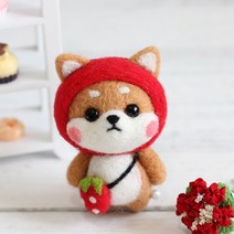 양모 펠트 DIY 키트, 딸기시바, 1세트