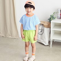 초코몽 아동용 체크 상하 바지세트