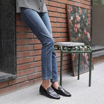 빼빼 여성용 데일리 허리스판 슬림핏 일자 스판데님 팬츠
