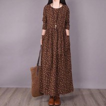 MA 빅사이즈 플로럴 빈티지 원피스