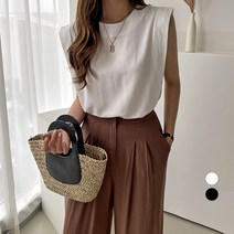 세컨그라운드 여성용 뒷 단추 나시 블라우스