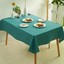 마켓에이 컬러 방수 무지 식탁보, 블루그린, 120 x 160 cm