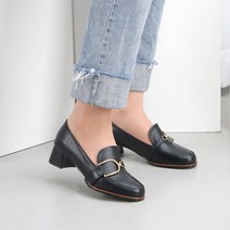 잠비 여성 알로 D링 수제 로퍼 힐 펌프스 4cm