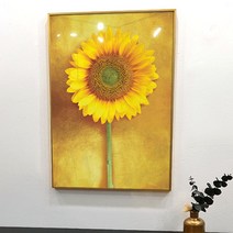 해바라기 그림 인테리어 거실 액자, 골드