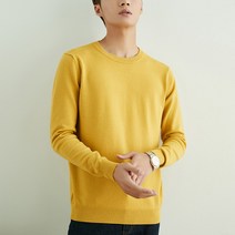 남성용 마켓A 라운드넥 단색 니트