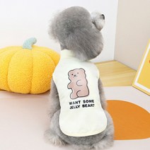 딩동펫 반려동물 젤리베어 나시 티셔츠, 아이보리