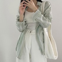 여성용 크리미 루즈핏 셔츠