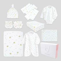 오아이비 마벨 가운 + 슈트 + 손발싸개 + 속싸개 + 방수요 + 손수건 5p + 천기저귀 5p + 모자 + 선물상자 8종 출산선물세트
