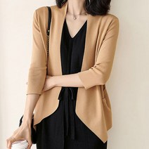 포플러앤씨 여성용 카투 7부니트 가디건
