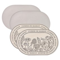 달팽이리빙 퀴진드마망 실리콘 식탁매트 4인 세트, L, 들꽃(크림화이트), 솔리드(그레이)