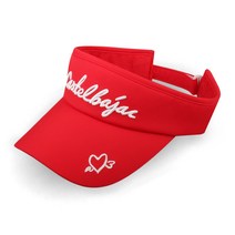 까스텔바작 여성용 자수 바이저 골프모자 CSW-40, 레드