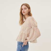 오앨 LACE SMOKE SHIRRING 블라우스