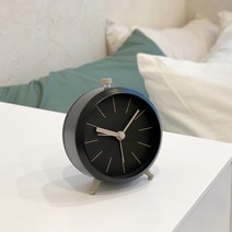 나스카피 캡슐 무소음 알람 아날로그 탁상 시계, 블랙