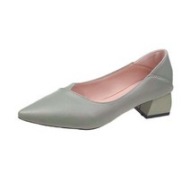 여성용 편하게 신는 사선 가죽 스틸레토힐