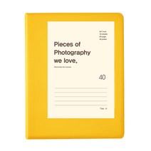 [엽서파일] 문구백서 비비드 5x7 포켓식 포토앨범, 옐로우(백색내지), 40매