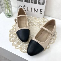 렌디 러블리 투톤 메리제인 플랫 슈즈 1cm