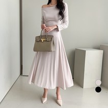 쿨쿠 여성용 드레이프 롱 원피스