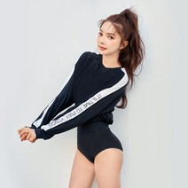 벤디스 여성용 서퍼다크 래쉬가드 세트 Z016, 블랙