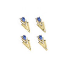 러비쉬 티얼드롭 네일쥬얼리 파츠, 사파이어, 4개