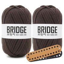 니뜨 브릿지 실 80g x 2p + 미니 타원형 인조가죽 가방바닥 중 세트, 216 고동색(실), 랜덤발송(가방바닥)