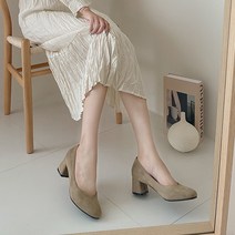 첫걸음 마드모 스웨이드 펌프스 하이힐 5cm