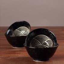 백제도자기 공기대접 2인세트, 블랙, 공기 2p + 대접 2p
