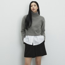 여성용 목폴라 크롭 풀오버