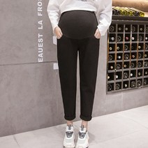 여성용 패션 임산부 9부 슬랙스