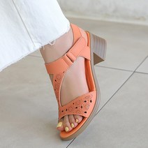 제이슈 여성용 소가죽 로에 경량 사선 스트랩 샌들