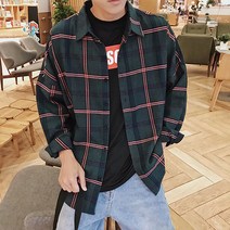 남성용 데일리 체크 셔츠