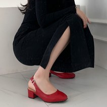 탑모델 쿠네오 스퀘어 미들 힐 슬링백 3.5cm
