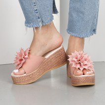 잠비 다린 플라워 웨지 힐 슬리퍼